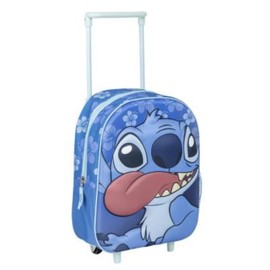 CERDÁ LIFE'S LITTLE MOMENTS Unisex Children's Trolley 3D Stitch Children's Backpack, Blue, blue, Casual