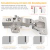Furniware Pack of 2 Corner Stop Cabinet Hinges, Opening Angle