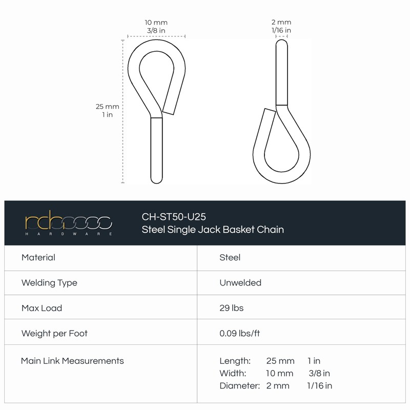 RCH Hardware CH-S50-12-BLK-3 | 10 Gauge Decorative Solid Steel Single