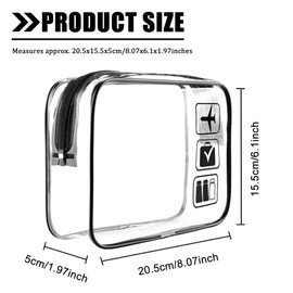 KINDOYO Clear Travel Toiletry Bag - Transparent Makeup Bag with Zippers Aeroplane Bags PVC Waterproof Cosmetic Bag Wash Bag Shower Bag Travel Accessories Bag for Women Men (White)