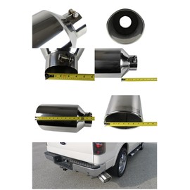 Spec-D Tuning 4"Inlet/8" Outlet Chrome Stainless Steel Truck Bolt-On Exhaust Muffler Tip