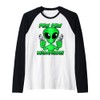 Funny Alien with Guns Raglan Baseball Tee
