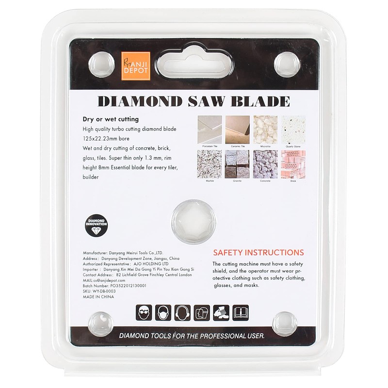 5-Inch super thin turbo diamond saw blade for cutting cermic