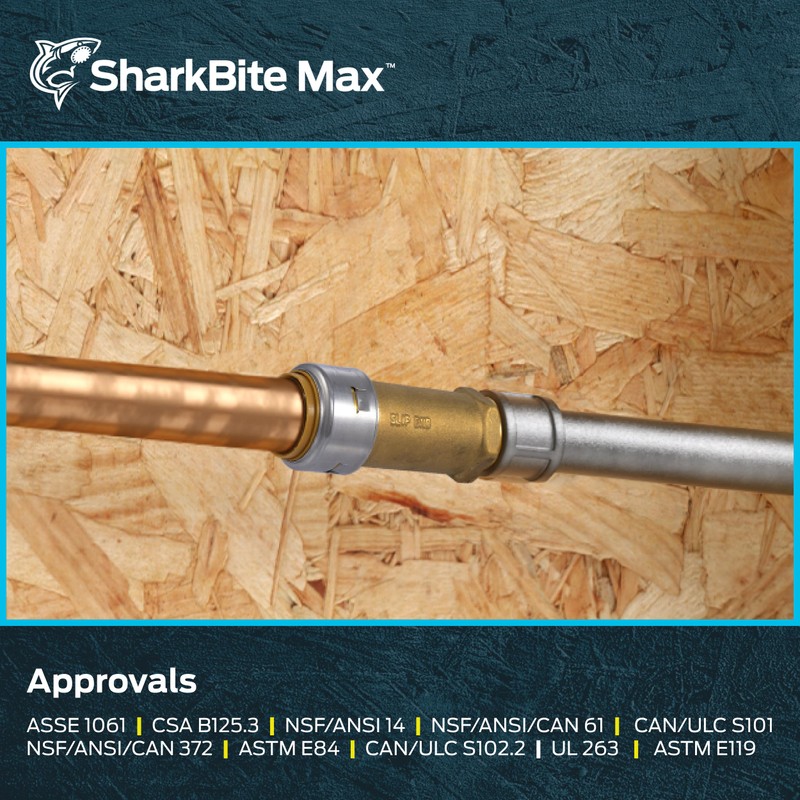 SharkBite Max 1 Inch MNPT Slip Adapter, Push To Connect