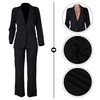 Womens 2 Piece Pants Suit Casual Long Sleeve Open Front