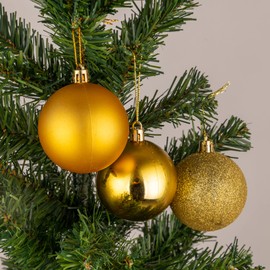10cm/6Pcs Christmas Baubles Shatterproof Gold, Christmas Tree Decorations Ball Ornaments Balls Xmas Hanging Decorations Holiday Decor - Shiny,Matte,Glitter
