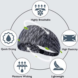 Beister Pack of 5 Sports Headbands for Men and Women, Double Sided Moisture-Wicking Workout, Sweatband, Non-Slip, Highly Stretchy Headband for Yoga, Running, Cycling, Basketball