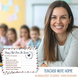 Happy Mail from The Teacher Cards, Preschool, Elementary Teacher Mail Good Behavior Incentive Cards to Send Home