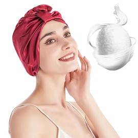 SYXLS Natural Silk for Sleeping, 100% Mulberry Silk Sleep Cap for Women, Mulberry Silk Sleep Cap for Women, Hair Care, Soft Silk Hair Wrap, Elastic Stay on Head