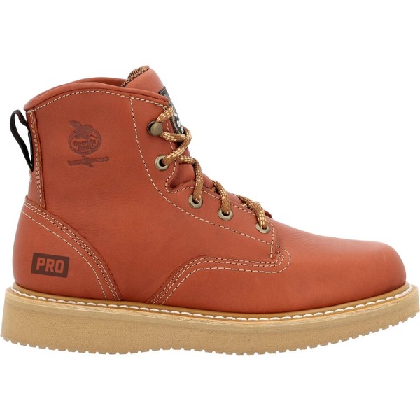 Georgia Boot Men's 6" Lace-Up Wedge Work Boot, Breathable SPR
