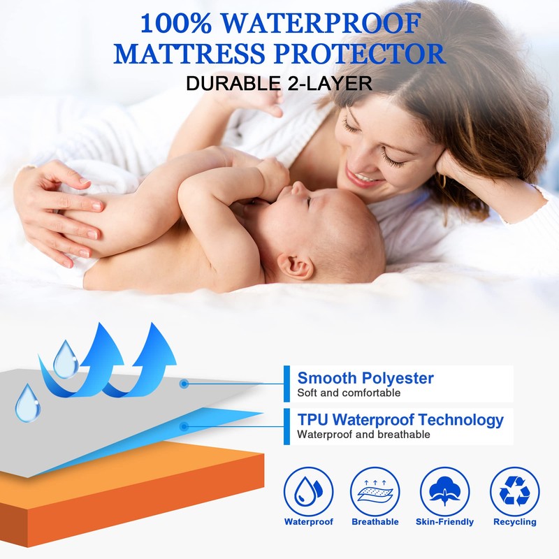 Waterproof Mattress Protector Small Double 4ft x 75" Mattress Protector