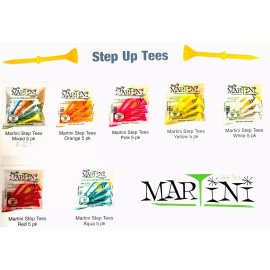 Martini ( Step Up ) Polymer Resin Blend Golf Tees Made In The USA - Blue 5 pack