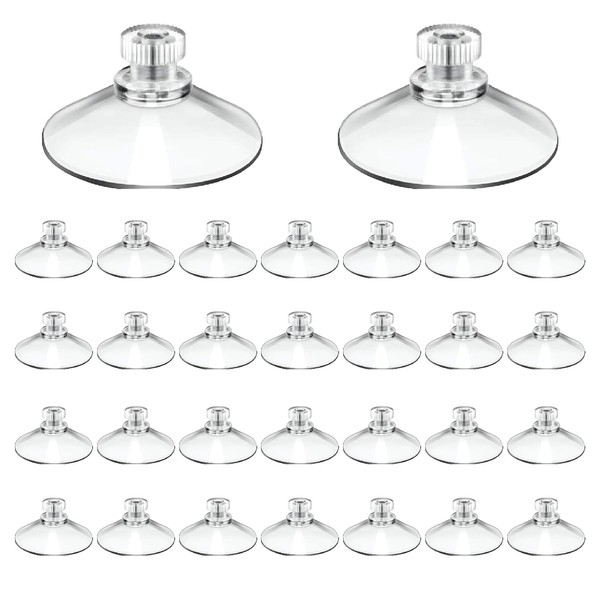 30Pcs Suction Cups, JINGIHE Plastic Sucker Pads Without Hook, Adhesive
