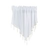 ANCLLO 3 Panels White Crushed Texture Sheer Voile Beaded Rod