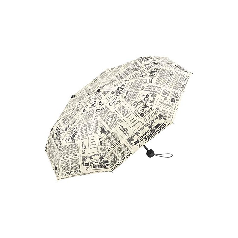 Newspaper Umbrella, Pocket umbrella hand opener, 95 cm, vintage
