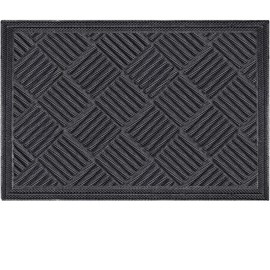 Mibao Durable Rubber Door Mat, 36 x 60 Non Slip Durable Welcome Doormat, Indoor Outdoor Rug, Low-Profile Entrance Large Door Mat for Entry, Garage, Patio, Heavy Duty, Easy Clean, Gray