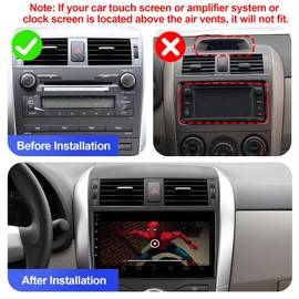 4+64G Android 13 Double Din Car Stereo for Toyota Corolla 2009-2013 with 9 Inch Touchscreen Radio Built-in Wireless Carplay/Android Auto/GPS/Bluetooth/FM/AUX-in/Steering Wheel Controls/Backup Camera