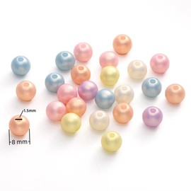 200 Pieces Acrylic Beads for Jewlery Making 8MM Iridescent Colorful Beads for DIY Beading Craft