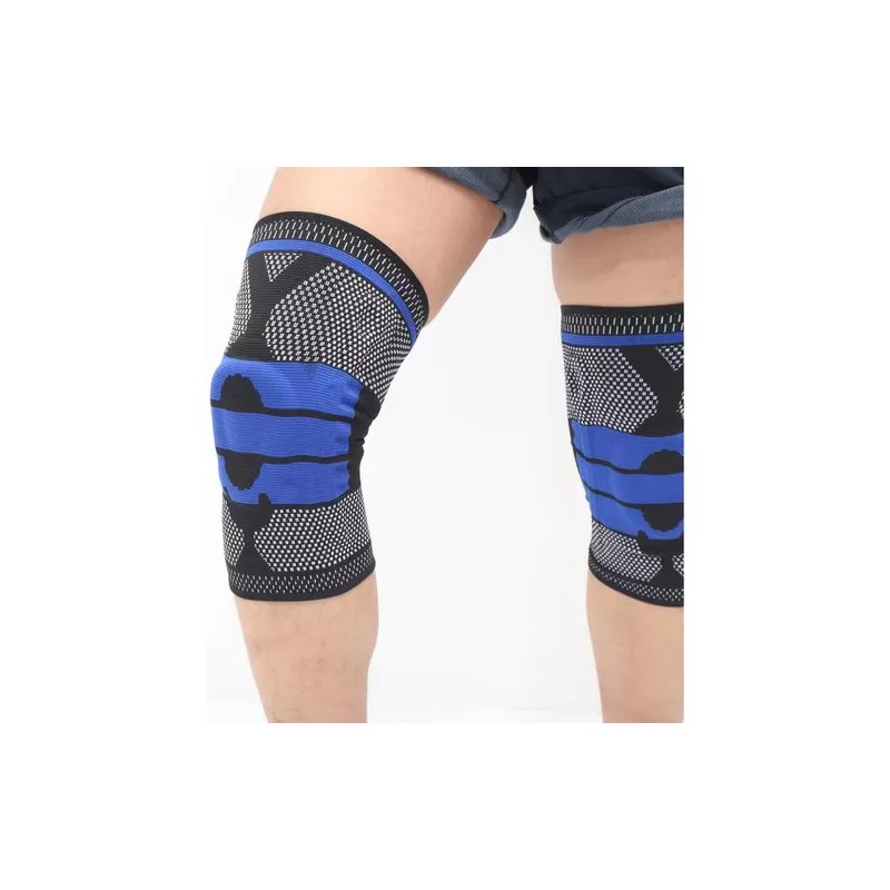 4pc Rodillera Elstica Compresin Para Gym Deportes Correr Negroazul Xl