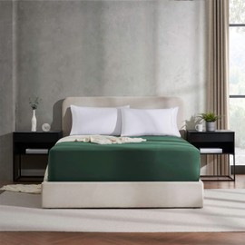 Nestl Extra Deep Pocket King Size Sheet, Dark Green, 1800 Microfiber, Soft, Fits up to 24 Inch Mattress
