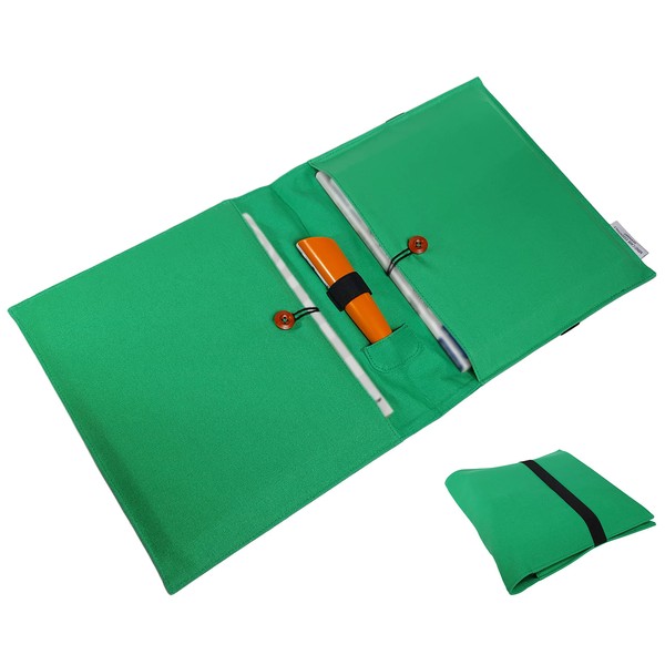 Tiptoi Bag - Space for Tiptoi Pen and up to 4 Tiptoi Books - 100% Cotton - Ideal as Tiptoi Starter Set Tiptoi - Tiptoi Case Storage Tiptoi on the Go - Tiptoi Accessories Tip Toi (Green)