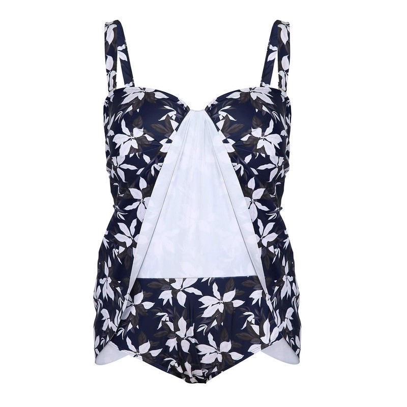 HDE Vestido de natación para mujer, estilo vintage, talla grande,