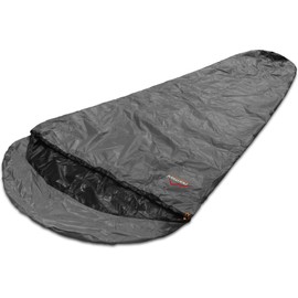 Sleeping bag cover bivouac bag - 100% wind and waterproof, breathability: 3000 MVP (230 cm x 90 cm) anthracite 230 x 90 x 60 cm - zip left