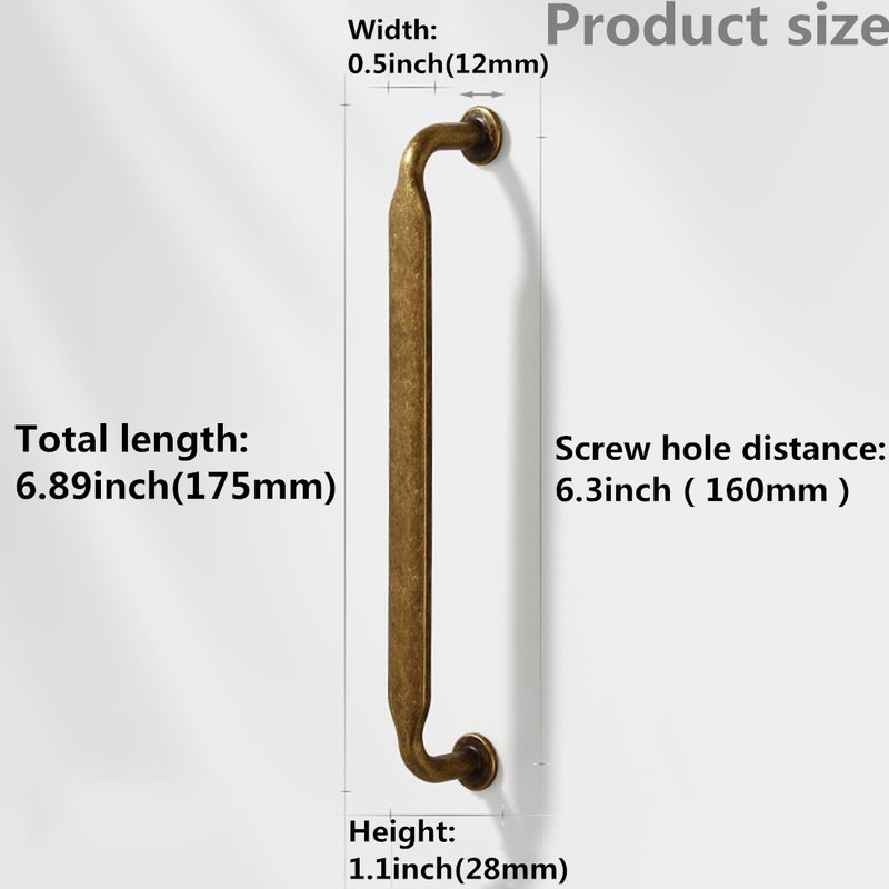 SYZOW 6 Pack Antique Brass Retro Cabinet Pulls 160mm Hole