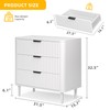 DWVO 3 Fluted Drawer Dresser, 32.5 Wider Modern Dressers Chest