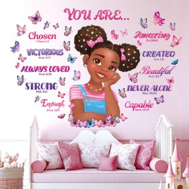 DECOWALL SG2-2502 Black Girl Magic Wall Stickers - Afrocentric Decals with Quotes for Girls Nursery Bedroom Décor