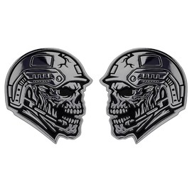 Emblema de calavera de zombi, insignia 3D, calcomanía personalizada para coche, camión, SUV, accesorio automotriz (juego de 2) (cromo)