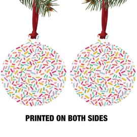 GRAPHICS & MORE Colorful Confetti Sprinkles Aluminum Holiday Christmas Tree Ornament - 3.0" (7.6 cm) x 3.37" (8.6 cm)