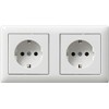 GIRA Komplett-Set Gira Standard 55 Abdeckrahmen, 2-fach - Reinwei?, gl?nzend