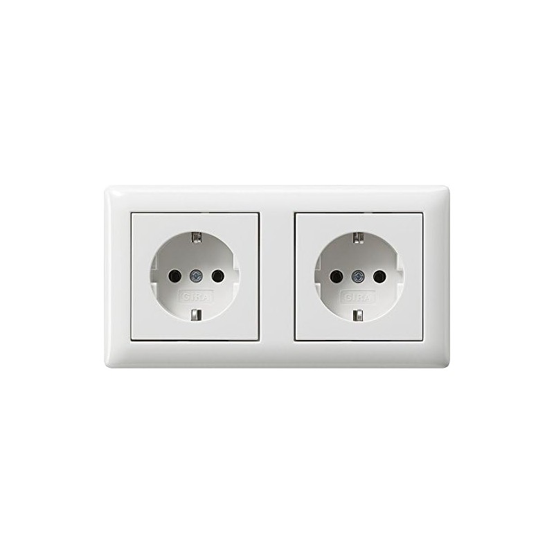 GIRA Komplett-Set Gira Standard 55 Abdeckrahmen, 2-fach - Reinwei?, gl?nzend