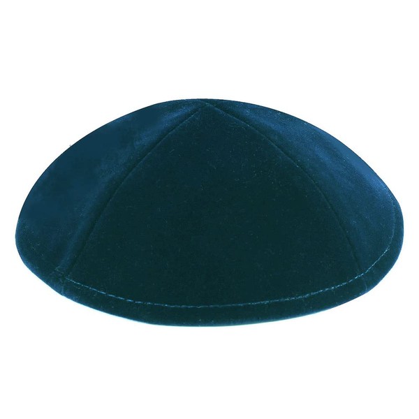 Dark Teal Deluxe Velvet Kippah Bulk Pack Yamaka Blue Velour