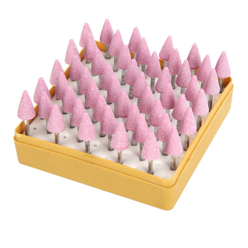 50 Pcs Grinding Bits Ceramic Triangular Cone Aluminum Oxide Grinding