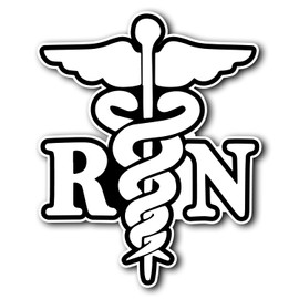 AzQuest Registered Nurse Caduceus Vinyl Decal Sticker Cute Car Decal, Stickers for Cars, Truck, Van, Laptop, and Window | 5.5 inches | AZQ 640