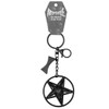 Kreepsville Baphomet Circle Charm Keyring - Gothic Pentagram Occult Keyring,