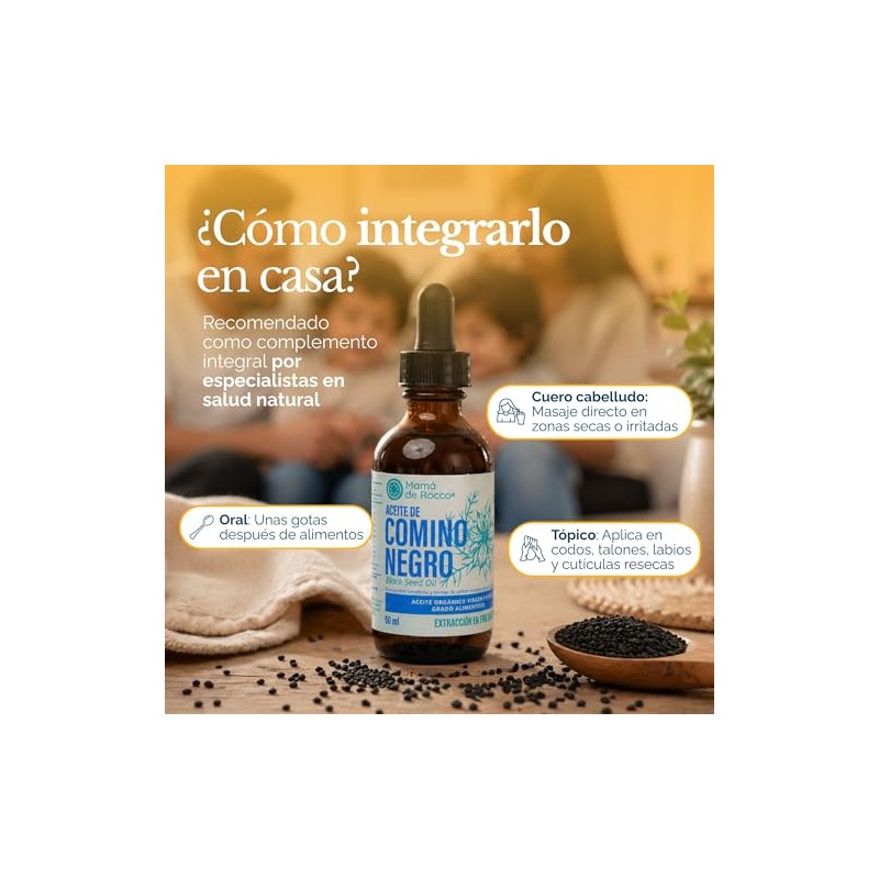Mamá de Rocco | Aceite de Comino Negro Orgánico Prensado