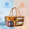 GRANNY SAYS Picnic Basket, Wicker Basket with Insulated Cooler, Woven