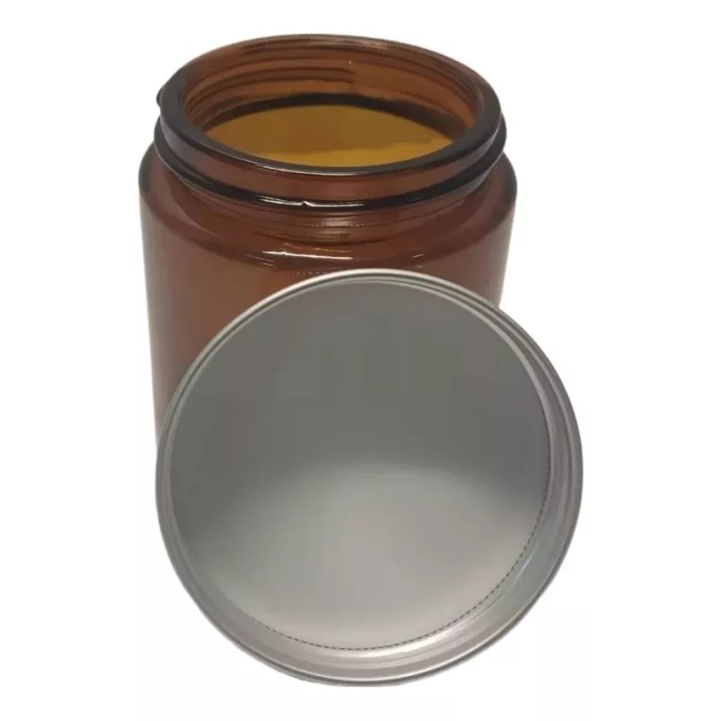 Meliars Frasco Pomadera 100 Grs Ámbar Tapa Aluminio (50 Piezas)