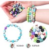 Colle 419pcs Lava Stone Crystal Alloy Beads Kit 8mm Chakra