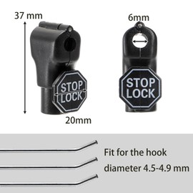 TOPZEA 120 Pack Peg Hook Locks, 6 mm Plastic Magnet Retail Security Stop Lock Anti-Theft Pegboard Display Hook Locks for Retail Shop, Shopping Center, Mobile Phone Store, Black