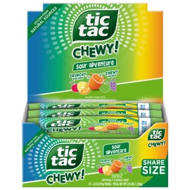 TIC TAC CHEWY! Sour Adventure Candy, Bulk 12 Pack, Sour Candy, Share Size, 3.4 oz Each (Packaging May Vary)