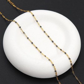 HMOOY Beaded Choker Necklace for Women, 14K Gold/Silver Plated Colorful Summer Beaded Choker Necklace Adjustable Bohemian Beads Necklace Jewelry (Gold, Gray)