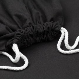 Augbunny 100% Cotton Canvas Drawstring Backpack Gym Sack pack 2-Pack (Black, Small)