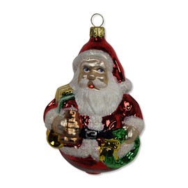 Lauschaer Glas Toy Santa Claus Red Christmas Tree Decoration Mouth-Blown Hand-Decorated Original