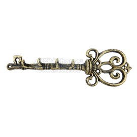 Decor for The Soul Skeleton Key Shaped Wall Hooks Keys Rack Holder Cast Iron Antique Style Gold
