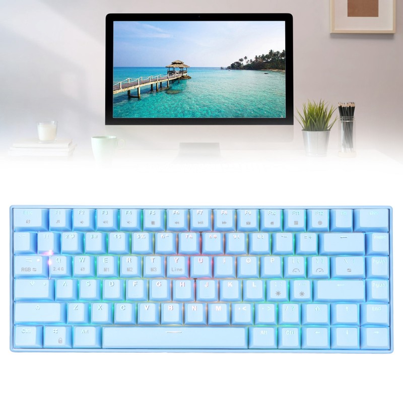 Mechanical Keyboard 82 Keys RGB Three Modes Support Wireless 2.4G