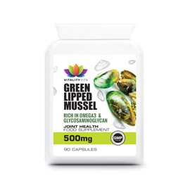 VITALITYVITS Green Lipped Mussel For Dogs - Quick Release Joint Care 90 500mg Capsules - Made in UK